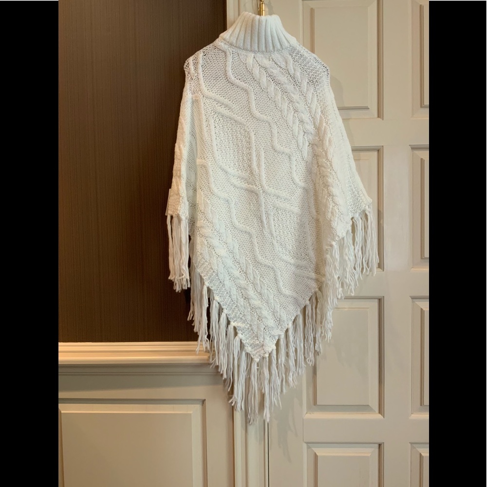 SALE24HOURS was$25  SweaterPoncho Cable Soft White